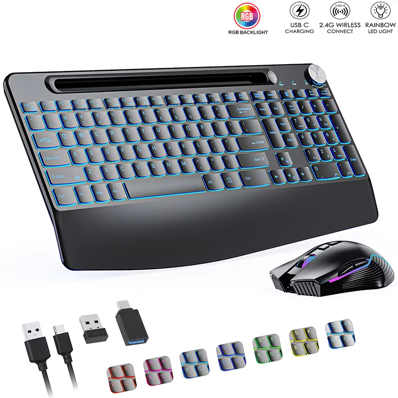 Gaming Keyboard And Mouse Combo Wireless - مجموعة ماوس لوحة مفاتيح لاسلكية 2.4G&Type-C