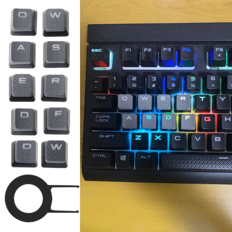 Gaming Keyboard Non Mechanical - 10 مفاتيح بإضاءة خلفية أغطية مفاتيح