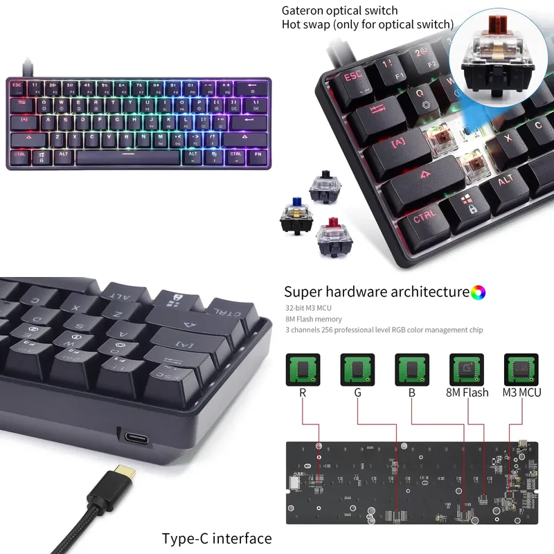 Gaming Keyboard Mechanical - لوحة مفاتيح ميكانيكية صغيرة للألعاب من