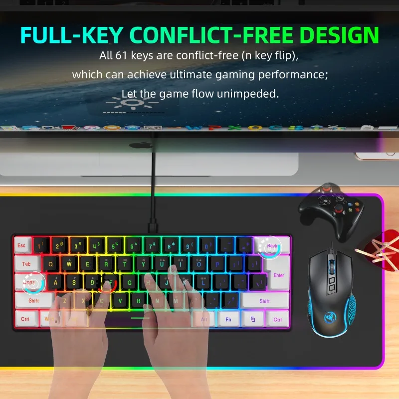طقم لوحة مفاتيح وماوس للألعاب  - مراجعة Gaming Keyboard And Mouse Combo Wireless وسعره