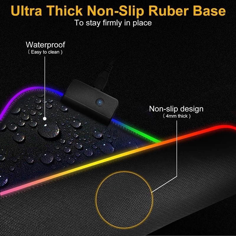 لوحة ماوس بإضاءة LED RGB غطاء  - مراجعة Gaming Keyboard No Rgb وسعره