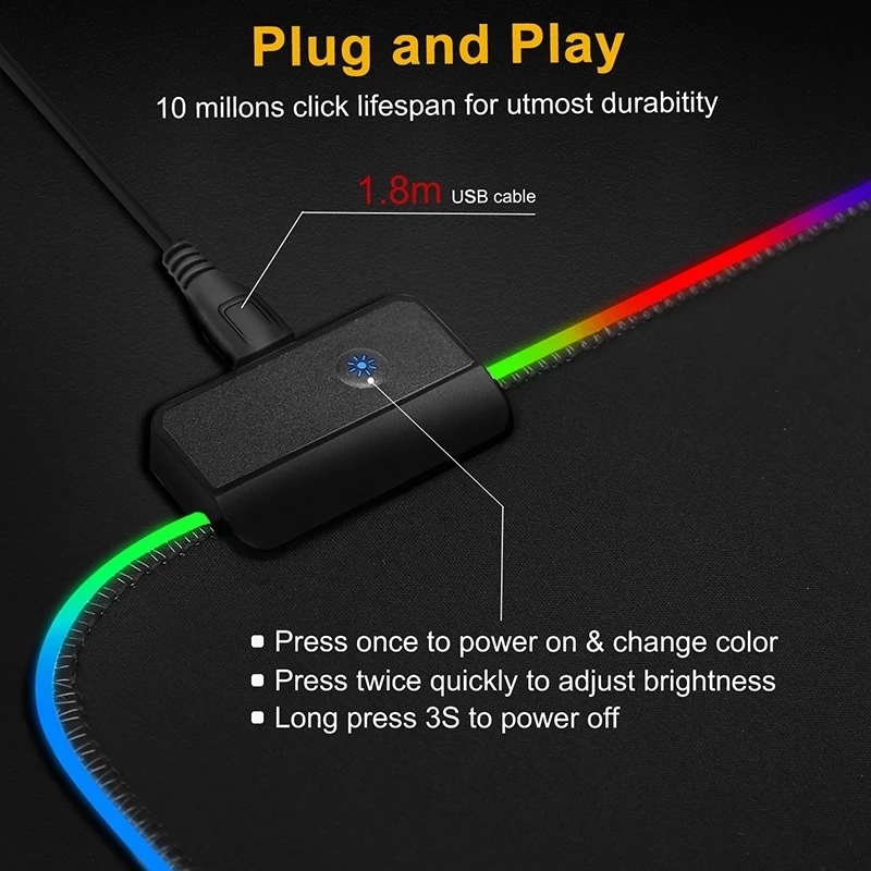 لوحة ماوس بإضاءة LED RGB غطاء  - مراجعة Gaming Keyboard No Rgb وسعره