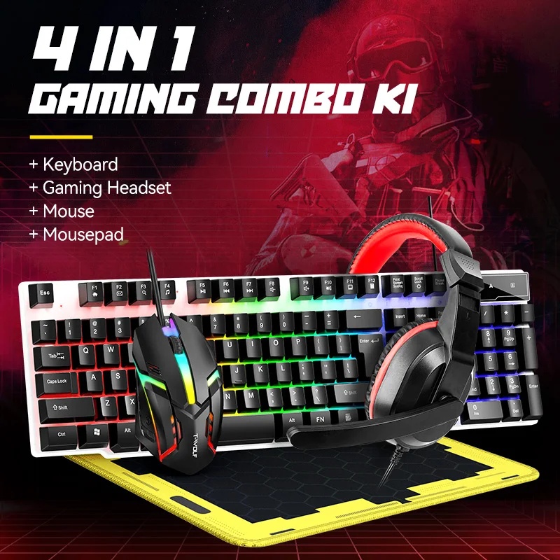 مجموعة لوحة مفاتيح وفأرة USB ج - مراجعة Gaming Keyboard Mouse Combo وسعره