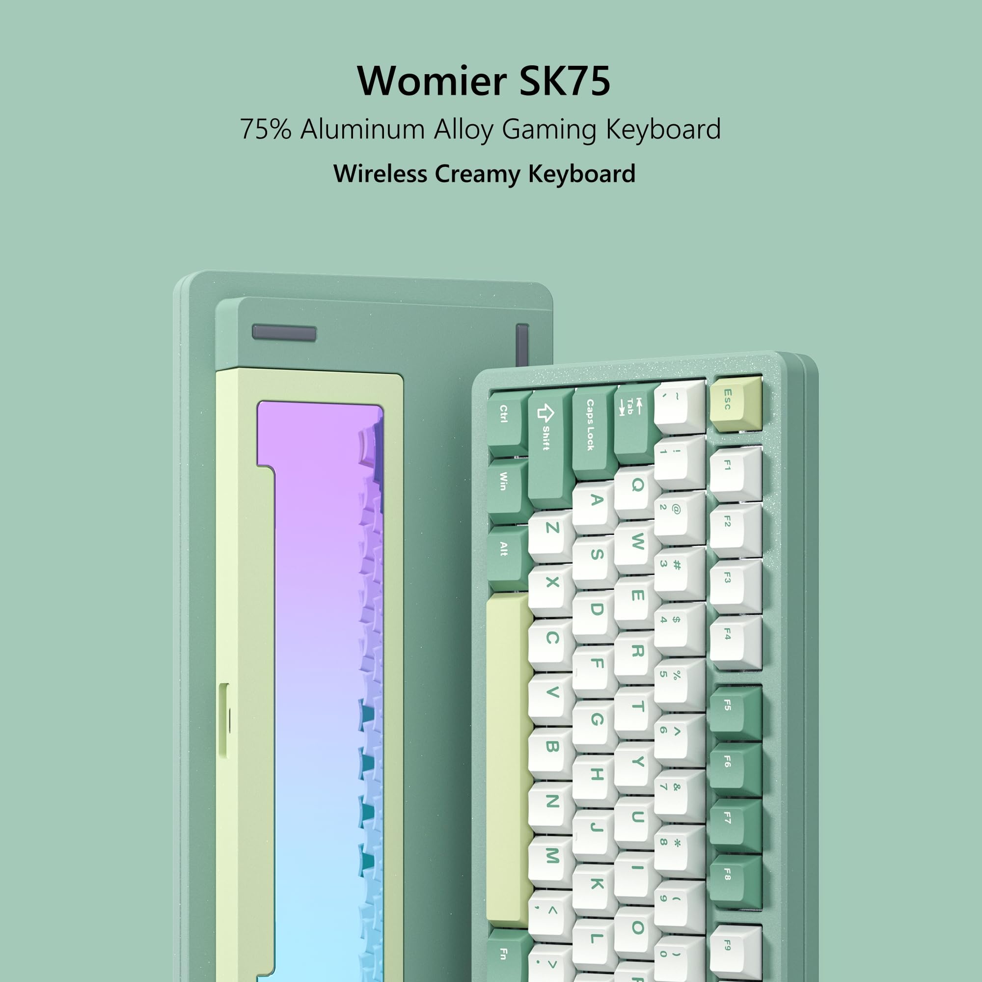 WOMIER SK75 اللاسلكية الألومني - مراجعة Gaming Keyboard Hot Swappable وسعره