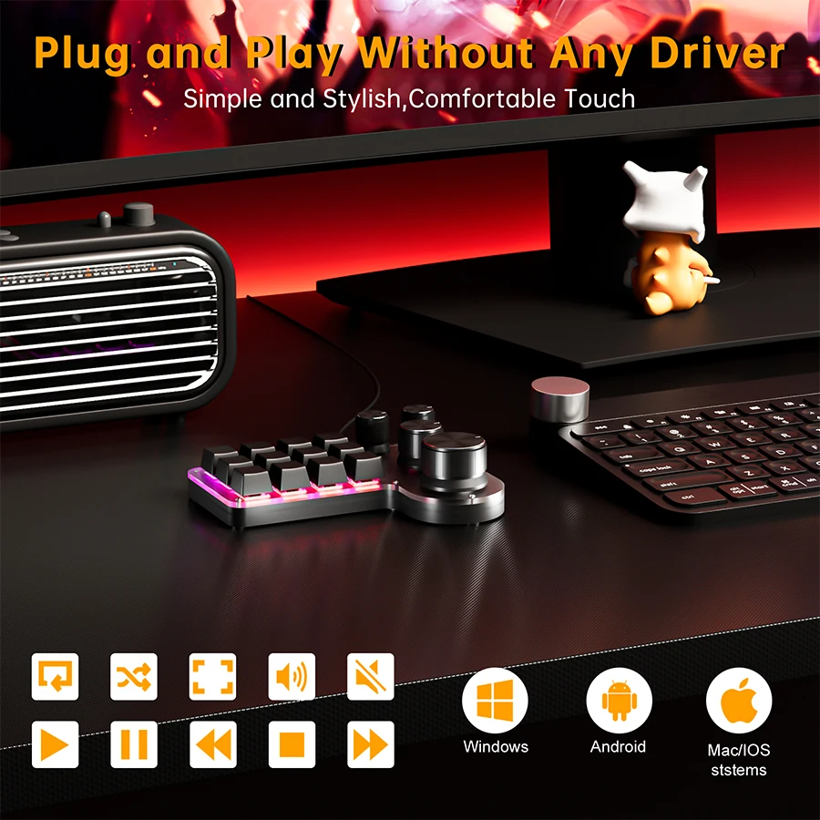 لوحة مفاتيح برمجة ماكرو بـ 12  - مراجعة Gaming Keyboard Hot Swappable وسعره